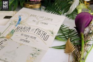 Invitación de boda vintage